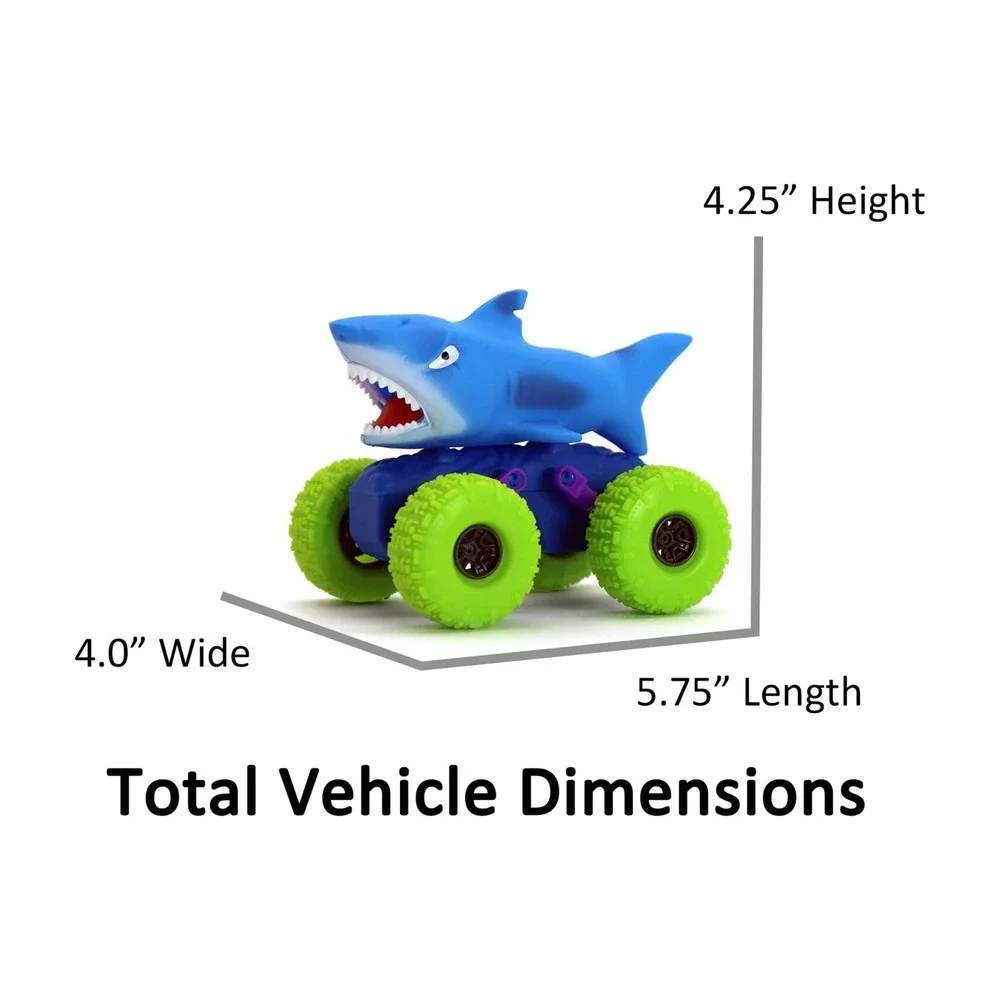 Adventure Force Pull Back Monster Shark Truck‎ & 6 Pack Dino Racers Vehicles NEW